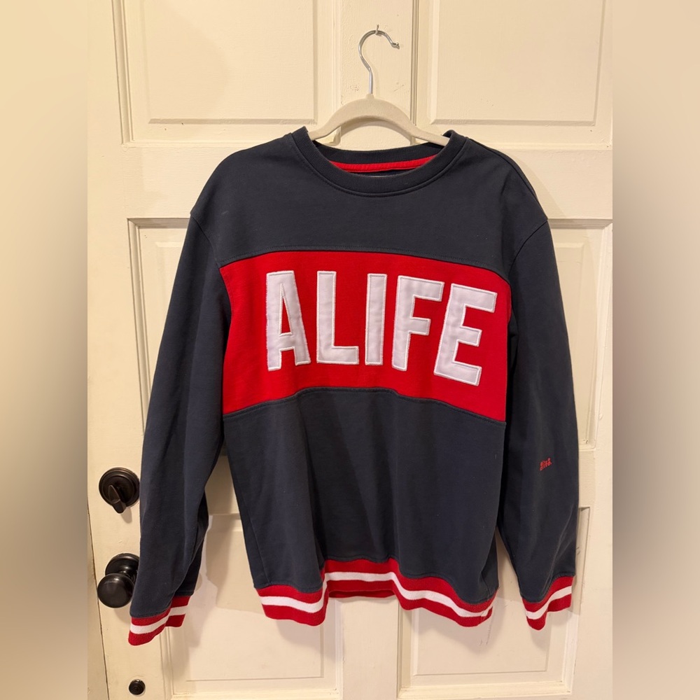 ALIFE Men's Skater Sweater - Red and Navy Sz L